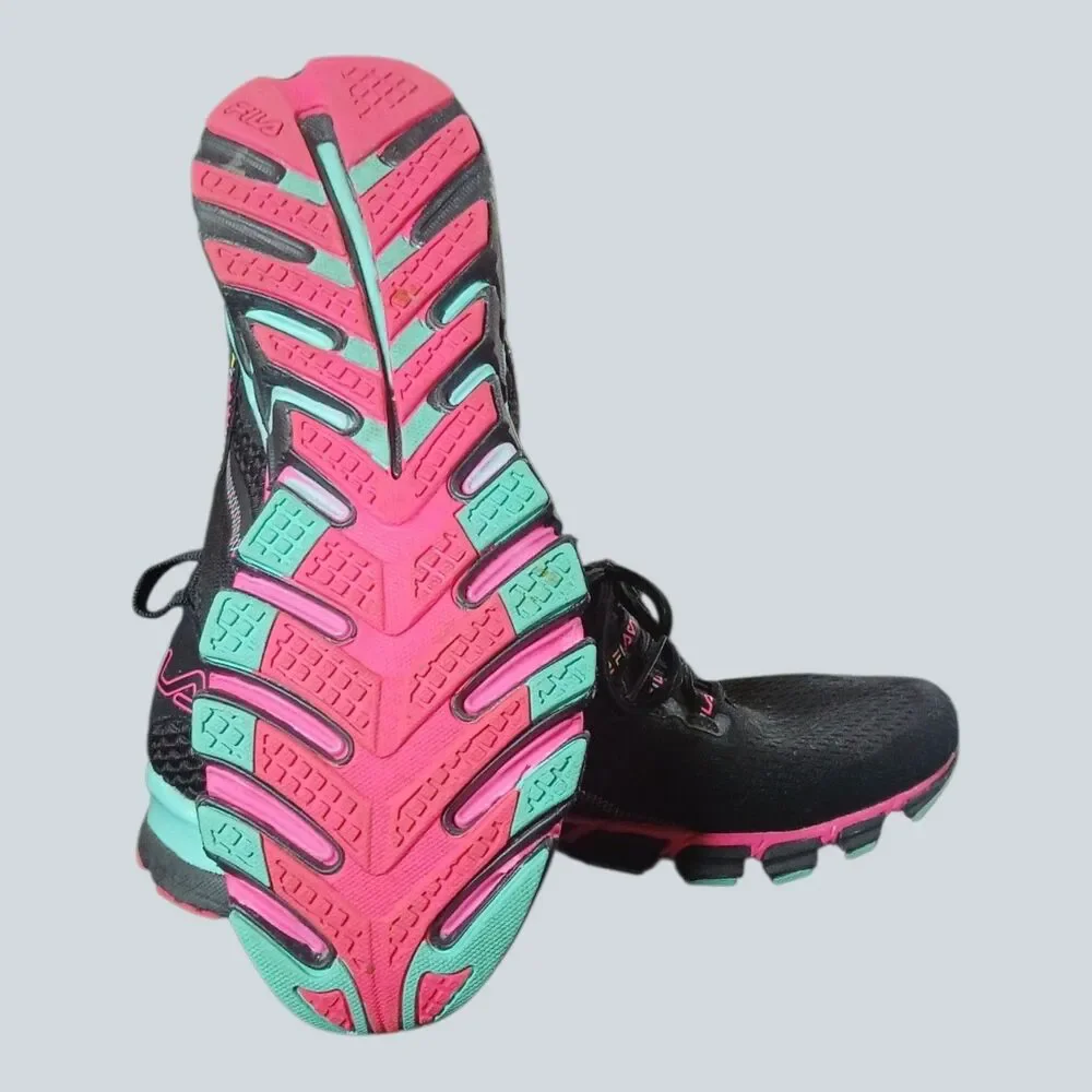 Fila Womens 8.5M Memory Realmspeed Evo Running Shoes Black 5RM00569-960 NWOB